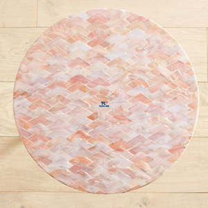 Manteles individuales más vendidos con Incrustaciones de nácar, placas de cargador de madera de nácar para boda, patrón negro con alta calidad - Product Image 3