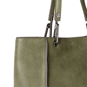 Women Minimalist Tote <b>Bag</b> Green Microfiber Synthetic Leather <b>Shoulder</b> <b>Strap</b> Open Top Casual Daily Use Style - Product Image 5