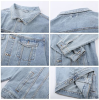 Chaqueta de Mezclilla Vintage para Hombre, Estilo Urbano de Invierno, con Parches y Botones Decorativos, Ecológica, Color Personalizado, Resistente al Viento