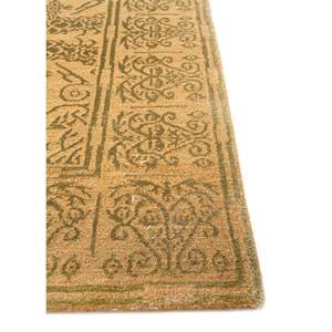Alfombra de Lana y Yute Anudada a Mano Far East Gold, Rectangular Grande con Medallón y Patrón Abstracto para Hogar, Dormitorio, Pasillo - Pae-5493 - Product Image 4