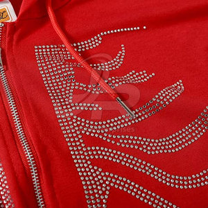 Sudadera con Capucha de Rhinestone Personalizada al por Mayor, Sudadera Holgada de Estilo Urbano para Hombre, Ropa de Moda - Product Image 5