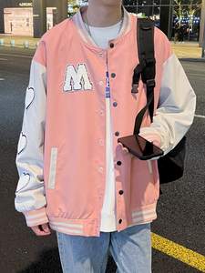 Veste universitaire en toile personnalisable pour hommes, haut confort avec broderie sur les épaules tombantes, nouvelle position du logo avant de style hivernal - Product Image 2