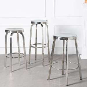 Modern metal stool with comfortable <b>cushioned</b> seat and minimalist design for office or dining room use - Product Image 1