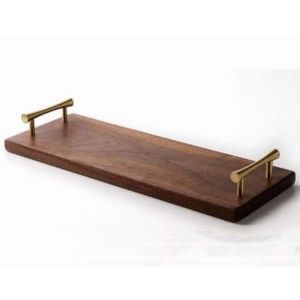 Plateau en bois naturel de qualité supérieure, plateau rectangulaire plat simple pour servir et décorer les aliments - Product Image 3