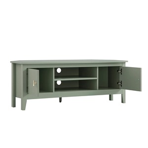 Soporte moderno de <span class=keywords><strong>TV</strong></span> de esquina <span class=keywords><strong>para</strong></span> televisores de <span class=keywords><strong>55</strong></span> <span class=keywords><strong>pulgadas</strong></span> Gabinete de consola multimedia con 2 armarios y estante abierto Paquete plano Almacenamiento <span class=keywords><strong>para</strong></span> sala de estar - Product Image 2