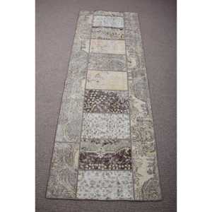 Alfombra de 2,7x7,4 pies, Alfombra Turca Vintage, Alfombra de Lana con Diseño de Plantas y Árboles Marrones - Product Image 2