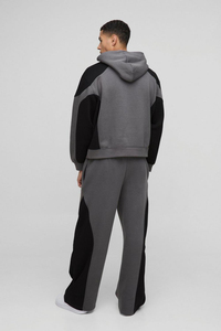 Ropa de hombre de alta calidad, chándal de 2 colores, 100% algodón, logotipo personalizado, pantalón Acampanado y Jersey con cremallera, Sudadera con capucha para hombre - Product Image 2