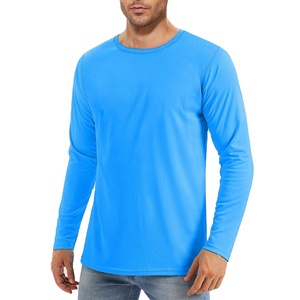 เสื้อยืดคอกลมแขนยาวทรงเข้ารูปสำหรับผู้ชาย คุณภาพดีเยี่ยม เสื้อยืดแขนยาวทรงเข้ารูปผสมผสานสามเนื้อผ้า - Product Image 1