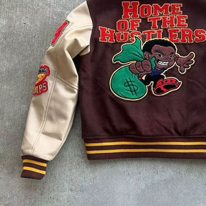 Chaqueta Bomber Varsity Letterman de béisbol personalizada de alta calidad para hombre 2023, venta al por mayor, chaqueta Letterman con cuello levantado para hombre - Product Image 6