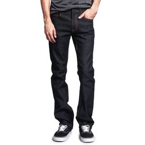Men's DL980 Straight Fit Unwashed <b>Raw</b> Denim Jeans Indigo Jet <b>Black</b> Fade Breathable Quick Dry Button Lightweight Winter Summer - Product Image 6