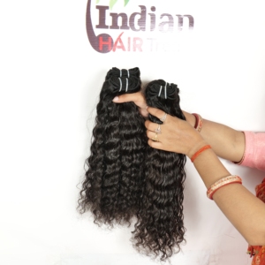 Extensions de cheveux humains vierges indiens 100% naturels non traités, boucles lâches, vague profonde, noir, non traités, tissage brut - Product Image 2