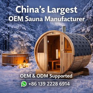 Factory Direct OEM Modern Solid Wood 4-6 Person Outdoor Cedar Barrel Sauna Harvia <b>Heater</b> Dry Eco-Friendly Park Use Royal Saunas - Product Image 2