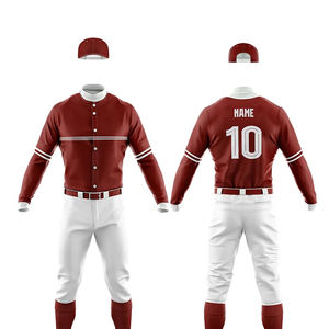 Ropa deportiva de béisbol transpirable con diseño de logotipo personalizado, uniforme de ropa deportiva sublimada al por mayor con precios competitivos - Product Image 1