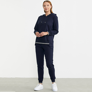 Vêtements d'hiver pour femmes, survêtements taille adulte, sweat à capuche et pantalon respirants et fabriqués sur mesure, ensembles de 2 pièces, vente en gros - Product Image 5