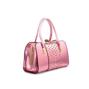 Luxueux pour sac à main en cuir PU Crocodile rose P35838 fourre-tout décontracté pour filles avec chaînes fantaisie décoration doublure en cuir - Product Image 2