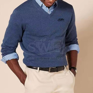 Sweat-shirt à col en V en coton mélangé pour hommes, respirant, tenue décontractée, molleton lourd pour hommes - Product Image 2