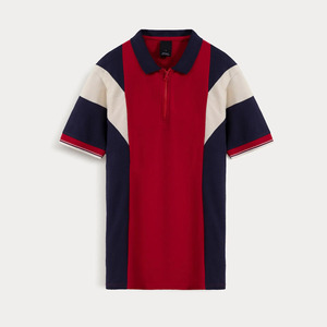 Latest Summer Arrival Men Stylish <b>Colour</b> <b>Block</b> Panelled Casual Polo Shirt With Short Sleeves And Collar For Sale - Product Image 5
