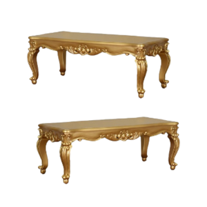 Table basse antique de style victorien en en bois massif sculpté à la main Table centrale dorée pour meubles de salon de banquet - Product Image 6