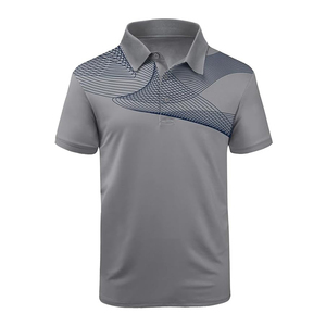 Streetwear couleur unie t-shirt personnalisé brodé impression logo uni 100% coton polyester hommes polos - Product Image 5