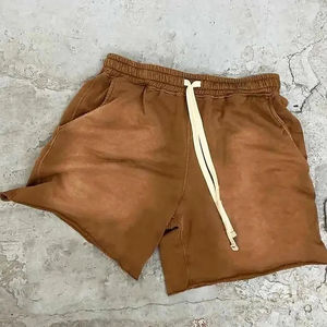 Gran oferta de pantalones cortos de sudor de lana de algodón lavado ácido de hombre de alta calidad Jogger Running Stone Wash Shorts transpirables pantalones cortos de sudor de verano - Product Image 6
