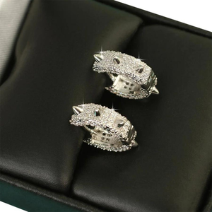 Boucles d'oreilles créoles en diamant naturel en argent sterling 925 pour femmes de qualité supérieure Design attrayant Boucles d'oreilles fines Vente chaude Bijoux de mode - Product Image 6