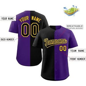 Camisetas de béisbol negras personalizadas al por mayor de fábrica, uniformes informales sublimados elegantes, servicio OEM transpirable - Product Image 6