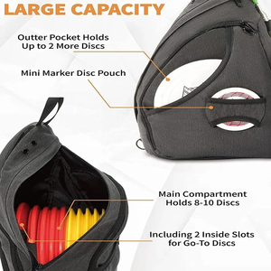 กระเป๋าออกกำลังกาย Mess Sports Custom Pu ขนาด 30L-40L แบบสะพายไหล่เดียว สำหรับใส่จานกอล์ฟ พร้อมช่องเก็บของอื่นๆ ระบายอากาศได้ดี กันน้ำ - Product Image 6