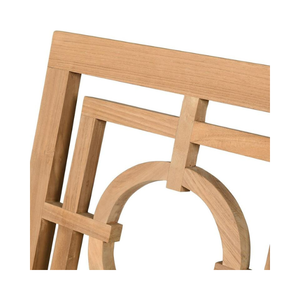 เก้าอี้รับประทานอาหารไม้สักแบบแข็งร่วมสมัยพนักพิงทรงกลมที่นั่งไม้ - Product Image 4