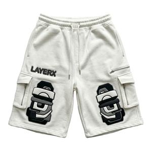 <b>Women</b> Polyester/Cotton <b>Bermuda</b> <b>Shorts</b> Custom 3D Puff Streetwear Baggy Fit Gym Casual Half Pants Manufacturer Wholesale OEM - Product Image 1