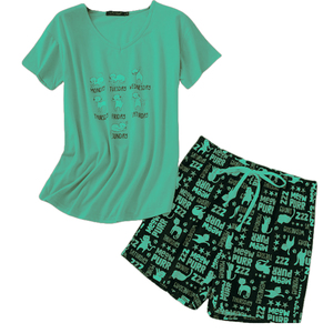 Conjunto de pijama con estampado personalizado para mujer, primavera térmica, algodón suave, transpirable, elegante, informal, Jersey, ropa de dormir de talla grande, ropa de noche - Product Image 2