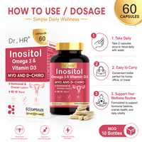 En stock : Capsules d'inositol avec 40 % de MYO et 10 % de D-Chiro, Omega-3, Vitamine D3 pour le soutien hormonal et ovarien, bien-être et énergie féminins