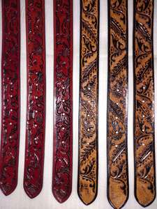 Juego de cinturones de cuero genuino 100% de lujo de Estilo Vintage hechos a mano con hermosos artículos de cinturones de cuero de impresión de calidad superior - Product Image 3