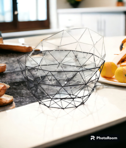 Cestas de metal de almacenamiento de frutas y verduras de hierro de alambre multicolor con logotipo personalizado, cesta de frutas de estilo moderno hecha a mano - Product Image 3