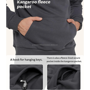 เสื้อฮู้ดดี้ผู้ชายผ้าฝ้าย 100% หนานุ่ม คุณภาพหรูหรา ทรงโอเวอร์ไซส์ รับสกรีนลายตามสั่ง - Product Image 4