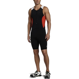 Super extensible 100% Polyester respirant demi fermeture éclair de qualité supérieure Compression cyclisme Triathlon ensemble pour la course à pied natation - Product Image 5