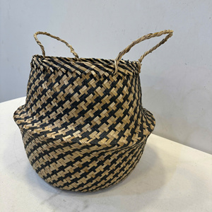 ตะกร้าอเนกประสงค์ทรงกลมจากหญ้าทะเล หรูหรา เป็นมิตรกับสิ่งแวดล้อม - Product Image 5