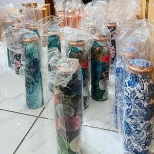 Bouteille d'eau en cuivre pur de 1000ml pour l'hydratation quotidienne Ayurvedic Lifestyle Detox Wellness Fitness Yoga Travel Gym School Office Use - Product Image 6