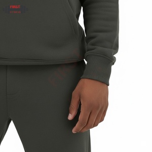 Survêtement pour homme en molleton de coton et polyester, poids lourd, confortable, 500 g/m², avec des patchs brodés délavés au soleil - Product Image 3