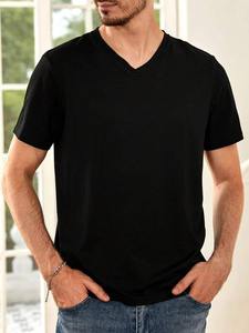 Camisetas Ligeras para Hombre, 100% Algodón, Transpirables, Diseño Sólido, Peso de la Tela 260 Gramos, Diseño de Moda - Product Image 3