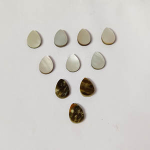 8 pièces de nacre naturelle 14x10mm poire Cabochon 31 Cts Lot Iroc ventes bonne qualité perle pierres précieuses cabine plate US $8.9 pour tous - Product Image 3
