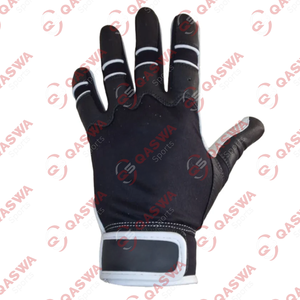 Gants de frappe de baseball professionnels doux noirs et blancs pour les jeunes Conception de manchette courte lourde et très durable - Product Image 1