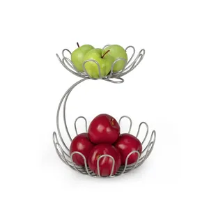 Bol à fruits en métal noir artisanal en gros pour la décoration de la maison, panier à fruits décoratif pour la table à manger et la cuisine - Product Image 2