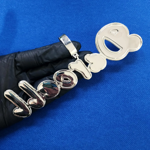 Collier avec nom en argent sterling 925 de qualité supérieure, moissanite, pendentif personnalisé avec lettre, aspect diamant brillant, cadeau de luxe glacé hip-hop - Product Image 5