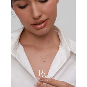 Collana con Pendente a Goccia e Zircone a Forma di Pera Placcata in Oro 18K con Diamanti Trasparenti, Regalo alla Moda per Lei - Product Image 2