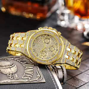<b>Men's</b> Premium Moissanite Diamond Watch Fully Iced Bling Luxury Hip Hop Design Stainless Steel Strap Quartz Glass Automatic - Product Image 5
