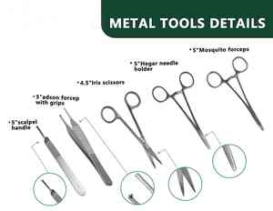 Precio de fábrica Kit de herramientas de sutura Juego de sutura Kit de instrumentos quirúrgicos Botiquín médico de primeros auxilios Acero inoxidable 2 años de garantía OEM - Product Image 2