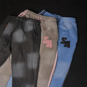 Conjunto de Sudadera con Capucha y Pantalones Rectos con Lavado a la Piedra, 430 450GSM, Felpa de Algodón con Lavado Ácido, Sudadera con Cremallera, Chándal - Product Image 2