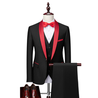 Costume de smoking trois pièces pour homme, coupe ajustée, grandes tailles, nouveauté, veste à simple boutonnage, blazer pour mariage, pantalon court, vente chaude
