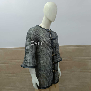 Camisa de malla medieval de acero suave Hauberk, arandela plana remachada, armadura de anillo para disfraces vikingos, Cosplay, precios al por mayor - Product Image 2