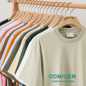 เสื้อยืดคอกลมแขนสั้นสำหรับผู้ชายเสื้อยืด280gsm 100% ลำลองปล่อยกราฟิกไหล่ปล่อยลงสีทึบดีไซน์บ็อกซี่ไซส์ใหญ่ - Product Image 6